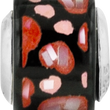 Sterling Silver 925 Mosaic Bead with Red/Black MOP Hearts Elegant Design