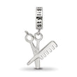 Sterling Silver Reflections Rhod-plated Scissor/Comb Dangle Bead