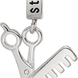 Sterling Silver Reflections Rhod-plated Scissor/Comb Dangle Bead