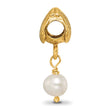 Sterling Silver Gold-Plated Cultured Pearl Dangle Bead Polished Finish