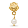 Sterling Silver Gold-Plated Cultured Pearl Dangle Bead Polished Finish