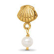Sterling Silver Gold-Plated Cultured Pearl Dangle Bead Polished Finish