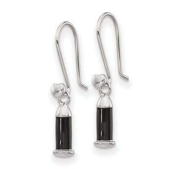 Sterling Silver Reflections Rh-plated Enamel Heart Shepherd Hook Earrings