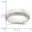 Sterling Silver 6mm Satin Half Round with Edge Lines Size 4 Band