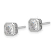 Sterling Shimmer Sterling Silver Rhodium-plated CZ 34 Stone Square Post Earrings