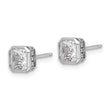 Sterling Shimmer Sterling Silver Rhodium-plated CZ 34 Stone Square Post Earrings - Birthstone Company