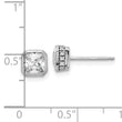 Sterling Shimmer Sterling Silver Rhodium-plated CZ 34 Stone Square Post Earrings