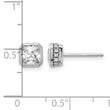 Sterling Shimmer Sterling Silver Rhodium-plated CZ 34 Stone Square Post Earrings - Birthstone Company