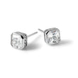 Sterling Shimmer Sterling Silver Rhodium-plated CZ 34 Stone Square Post Earrings - Birthstone Company