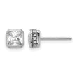 Sterling Shimmer Sterling Silver Rhodium-plated CZ 34 Stone Square Post Earrings - Birthstone Company