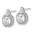Sterling Shimmer Sterling Silver Rhodium-plated CZ 38 Stone Teardrop Post Earrings