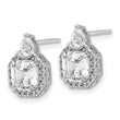 Sterling Shimmer Sterling Silver Rhodium-plated CZ 38 Stone Teardrop Post Earrings - Birthstone Company