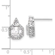 Sterling Shimmer Sterling Silver Rhodium-plated CZ 38 Stone Teardrop Post Earrings