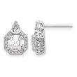 Sterling Shimmer Sterling Silver Rhodium-plated CZ 38 Stone Teardrop Post Earrings - Birthstone Company