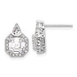 Sterling Shimmer Sterling Silver Rhodium-plated CZ 38 Stone Teardrop Post Earrings