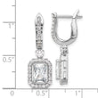 Sterling Shimmer Sterling Silver Rhodium-plated CZ 64 Stone Square Leverback Earrings