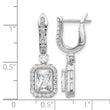 Sterling Shimmer Sterling Silver Rhodium-plated CZ 64 Stone Square Leverback Earrings - Birthstone Company