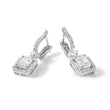 Sterling Shimmer Sterling Silver Rhodium-plated CZ 64 Stone Square Leverback Earrings - Birthstone Company