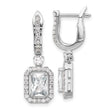 Sterling Shimmer Sterling Silver Rhodium-plated CZ 64 Stone Square Leverback Earrings