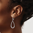 Sterling Shimmer Sterling Silver Rhodium-plated CZ 96 Stone Teardrop Dangle Leverback Earrings