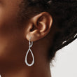 Sterling Shimmer Sterling Silver Rhodium-plated CZ 96 Stone Teardrop Dangle Leverback Earrings - Birthstone Company