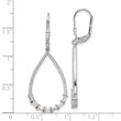Sterling Shimmer Sterling Silver Rhodium-plated CZ 96 Stone Teardrop Dangle Leverback Earrings