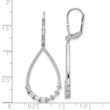 Sterling Shimmer Sterling Silver Rhodium-plated CZ 96 Stone Teardrop Dangle Leverback Earrings - Birthstone Company