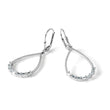 Sterling Shimmer Sterling Silver Rhodium-plated CZ 96 Stone Teardrop Dangle Leverback Earrings - Birthstone Company