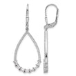 Sterling Shimmer Sterling Silver Rhodium-plated CZ 96 Stone Teardrop Dangle Leverback Earrings - Birthstone Company