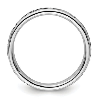 Sterling Silver Stackable Expressions Polished Enameled Peace Ring