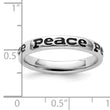 Sterling Silver Stackable Expressions Polished Enameled Peace Ring