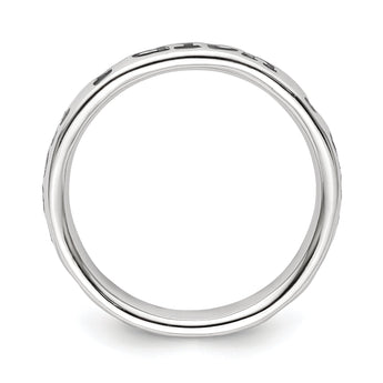 Sterling Silver Stackable Expressions Polished Enameled Faith Ring
