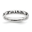 Sterling Silver Stackable Expressions Polished Enameled Faith Ring