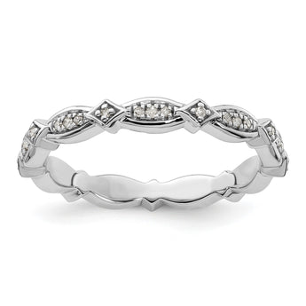 Sterling Silver Stackable Expressions Diamond Ring - Birthstone Company