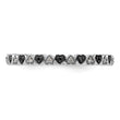 Sterling Silver Stackable Expressions Hearts Black & White Diamond Ring - Birthstone Company