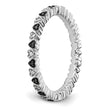 Sterling Silver Stackable Expressions Hearts Black & White Diamond Ring - Birthstone Company