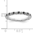 Sterling Silver Stackable Expressions Hearts Black & White Diamond Ring - Birthstone Company