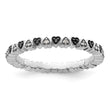 Sterling Silver Stackable Expressions Hearts Black & White Diamond Ring - Birthstone Company
