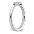 Sterling Silver Stackable Expressions Dangle Heart Diamond Ring