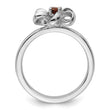 Sterling Silver Stackable Expressions Polished Garnet Flower Ring - Birthstone Company