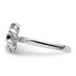 Sterling Silver Stackable Expressions Polished Garnet Flower Ring - Birthstone Company