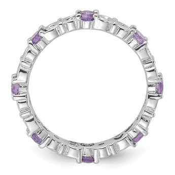 Sterling Silver Stackable Expressions Amethyst Ring - Birthstone Company