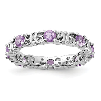 Sterling Silver Stackable Expressions Amethyst Ring - Birthstone Company