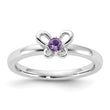 Sterling Silver Stackable Expressions Amethyst Ring - Birthstone Company