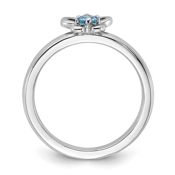 Sterling Silver Stackable Expressions Blue Topaz Ring - Birthstone Company