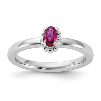 Sterling Silver Stackable Expressions Created Ruby Ring