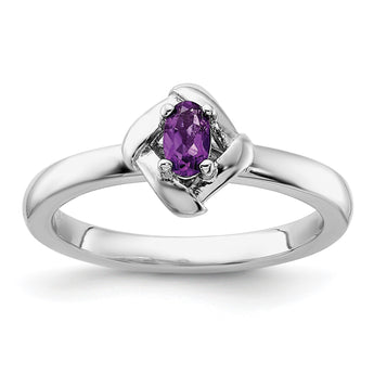 Sterling Silver Stackable Expressions Amethyst Ring - Birthstone Company