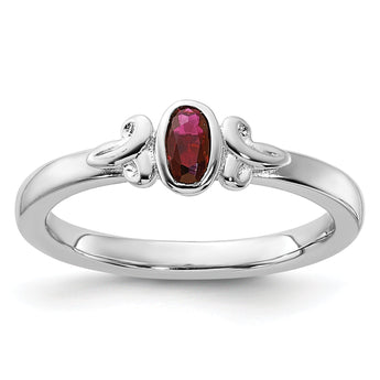 Sterling Silver Stackable Expressions Created Ruby Ring