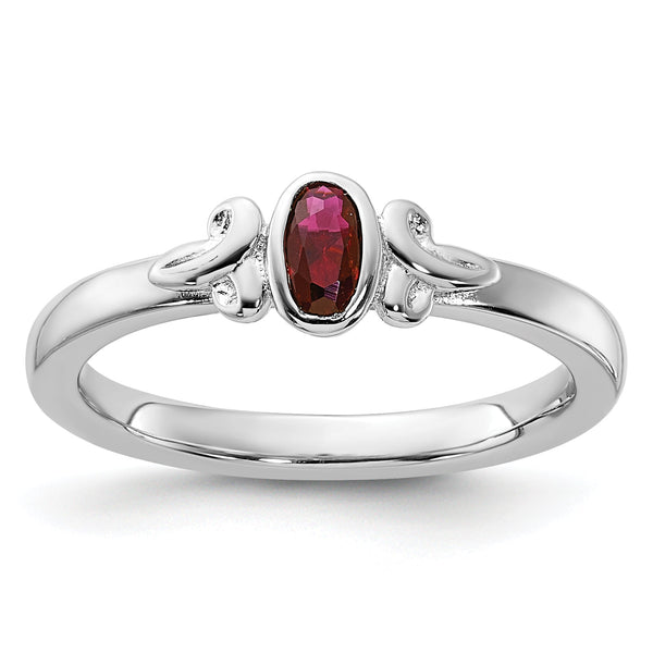 Sterling Silver Stackable Expressions Created Ruby Ring