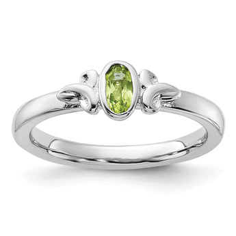 Sterling Silver Stackable Expressions Peridot Ring - Birthstone Company